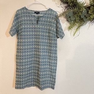 Madewell Blue and White Patterned Mini Dress